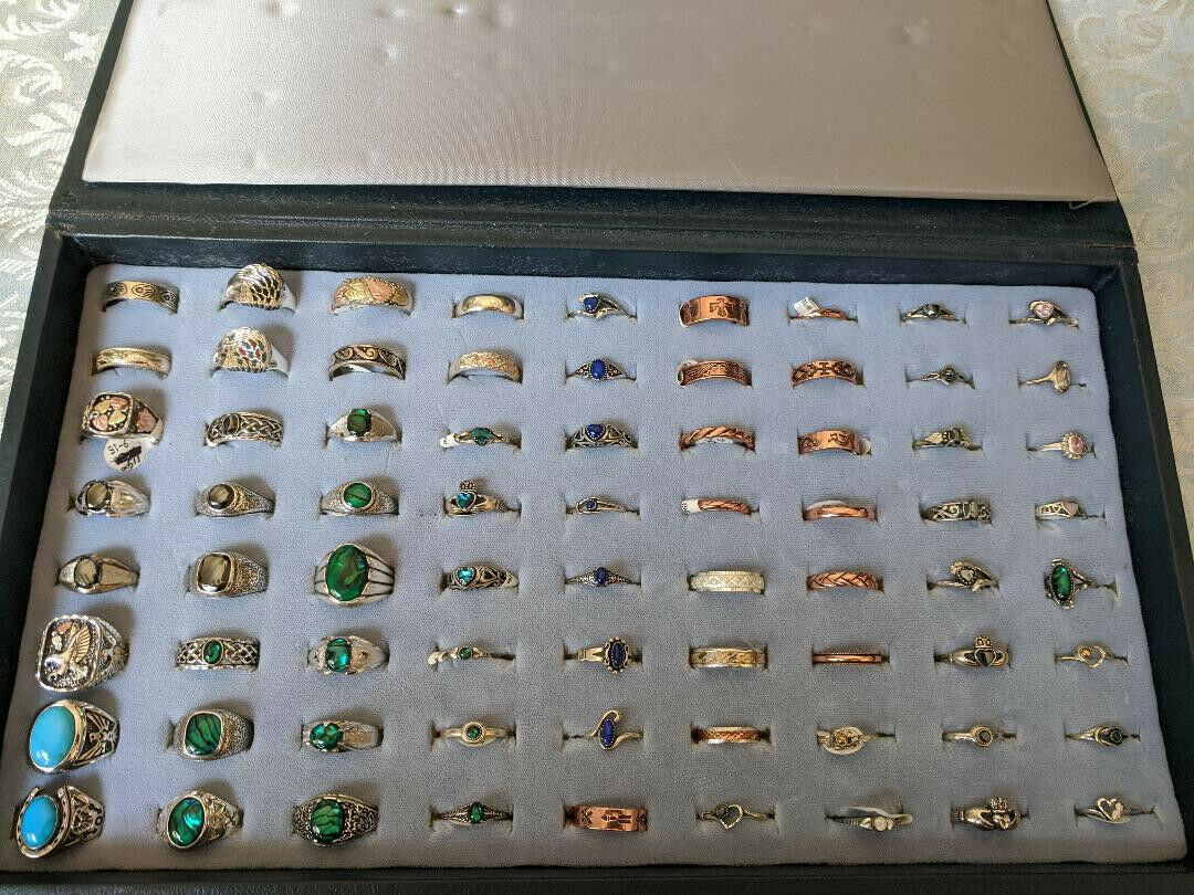 Lot Of 72 New Sterling Silver 925 & Copper Men's And Women's Rings