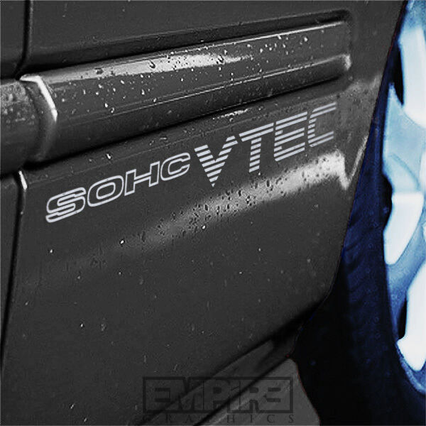 Pair 96-00 Civic Ex Sohc Vtec Decal Sticker D16y8 Ek Sir Si Em1 Jdm Honda Silver