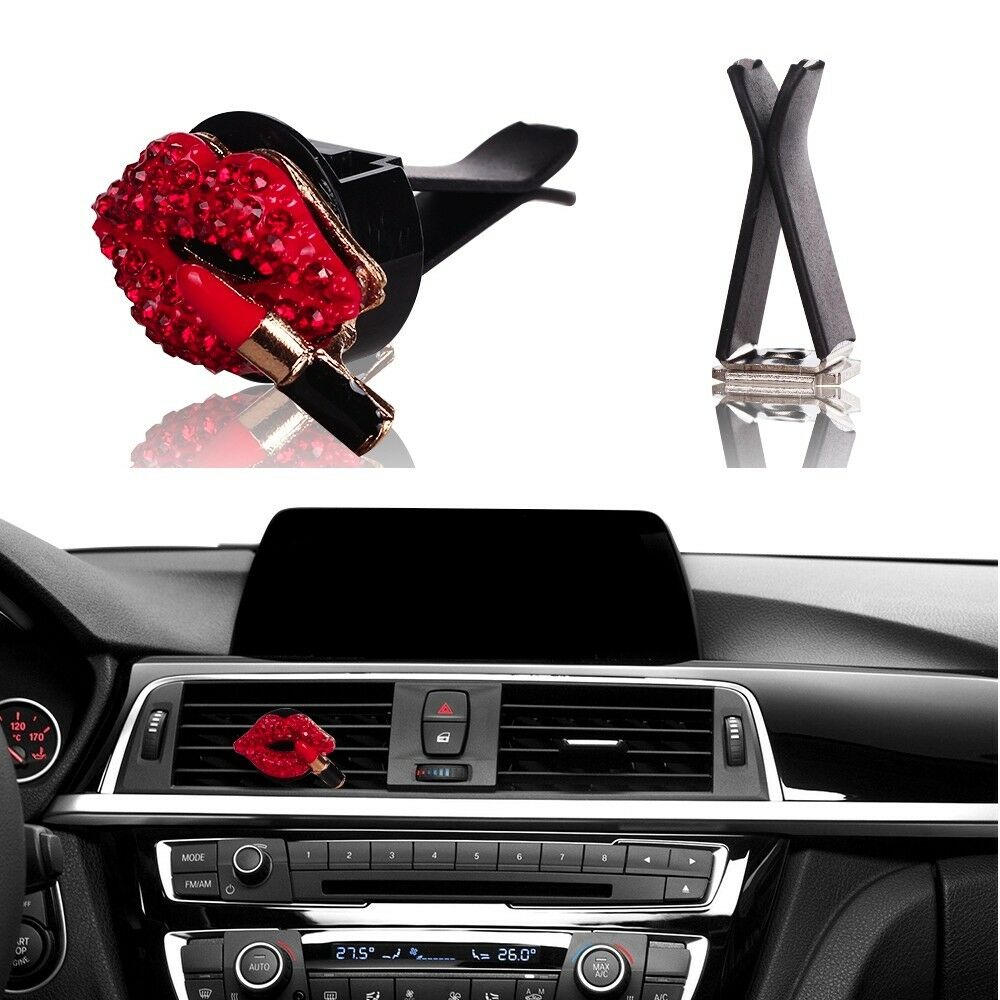 Bling Bling Car Accessories Interior Decoration For Girls Women - Red Lipstick