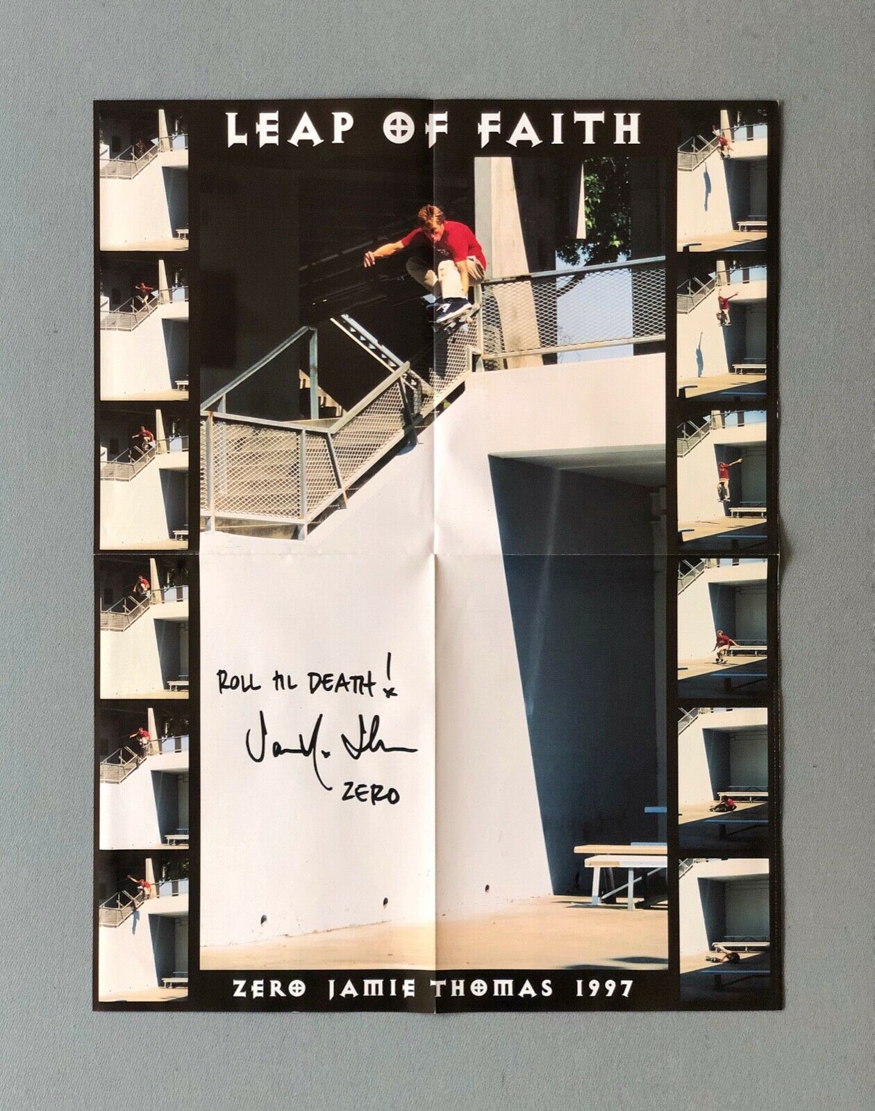 Zero 'leap Of Faith' Poster Signed By Jamie Thomas