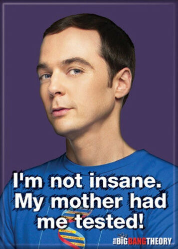 The Big Bang Theory Sheldon I'm Not Insane I Was Tested Photo Fridge Magnet New