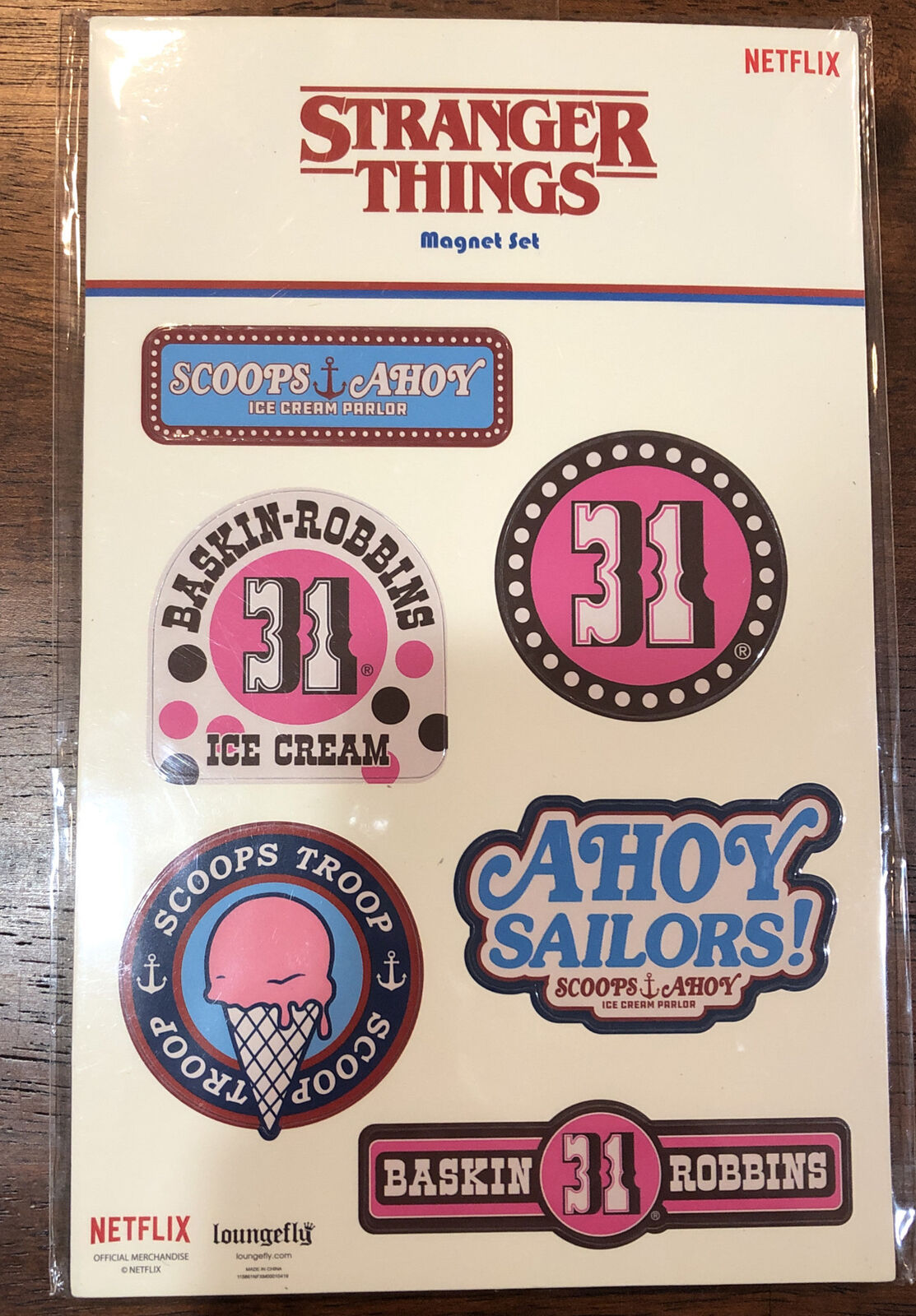 New Stranger Things Magnet Set Scoops Ahoy Baskin Robbins Ice Cream Loungefly