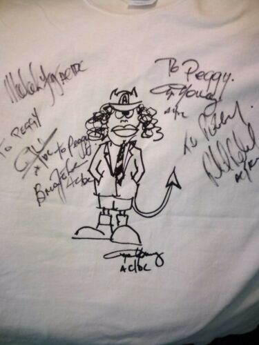 Ac/dc Signed, T-shirt Angus Young Promo 5 Original Band, Stiff Upper Lip Rare