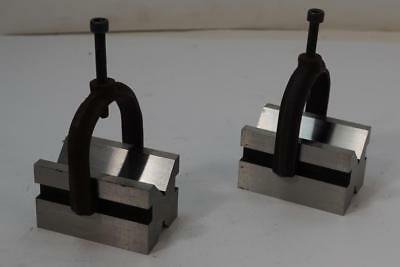 New Pair National Precision Ground V-blocks And Clamps. 1-5/8"x1-3/4"x2-3/4". #d