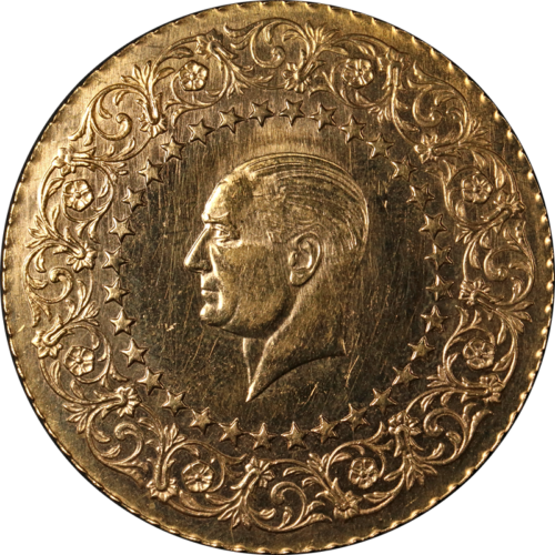 1970 Turkey 250 Kurush Gold Coin 0.5171 Oz Agw - 0.917 Fine