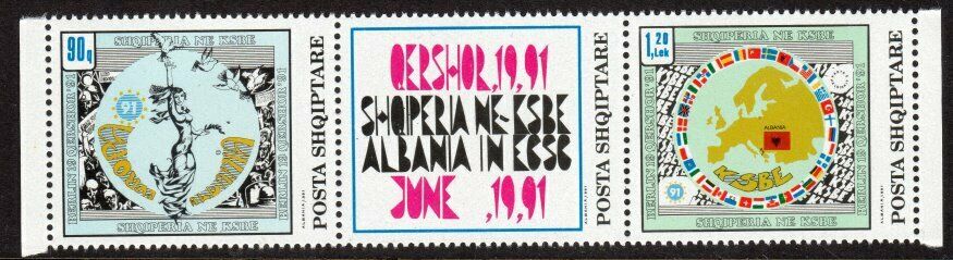 Albania Scott #2403a Vf Mnh 1992 Berlin Security Conference Se-tenant W/1991