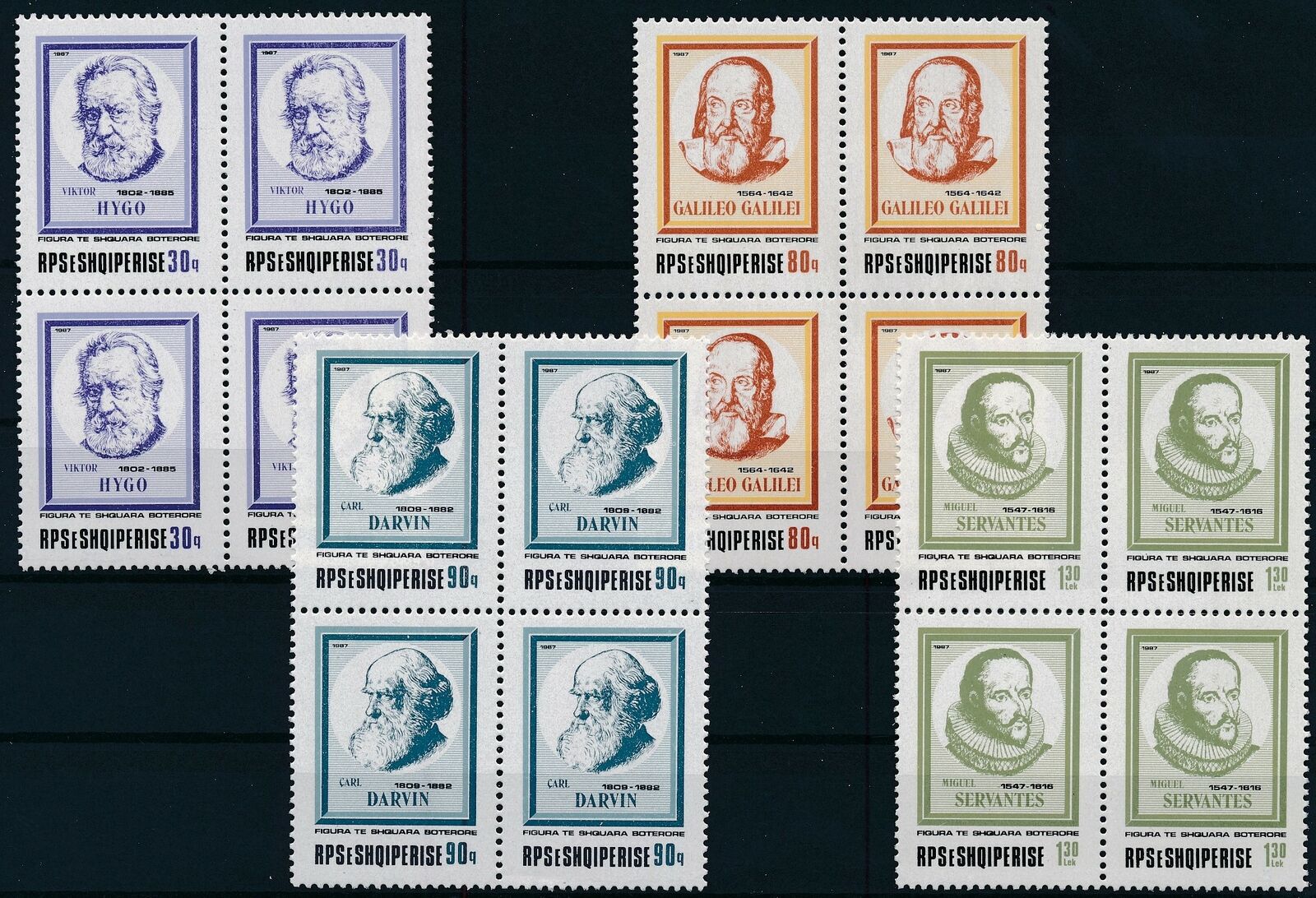 [p15325] Albania 1987 : 4x Good Set Very Fine Mnh Stamps In Blocks