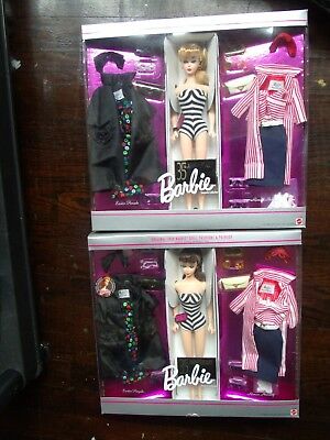 Lot Of 2 35th Anniversary Roman Holiday Barbie Repro Gift Set Brunette & Blonde