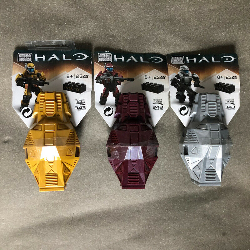 Mega Bloks Construx Halo Stealth Odst Platinum Drop Pod 3 Pcs Lot *new Sealed*