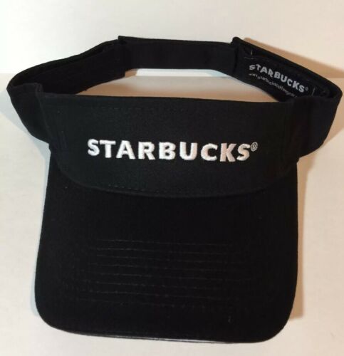 Starbucks Barista Visor One Size New Logo Black White Authentic Embroirdered New